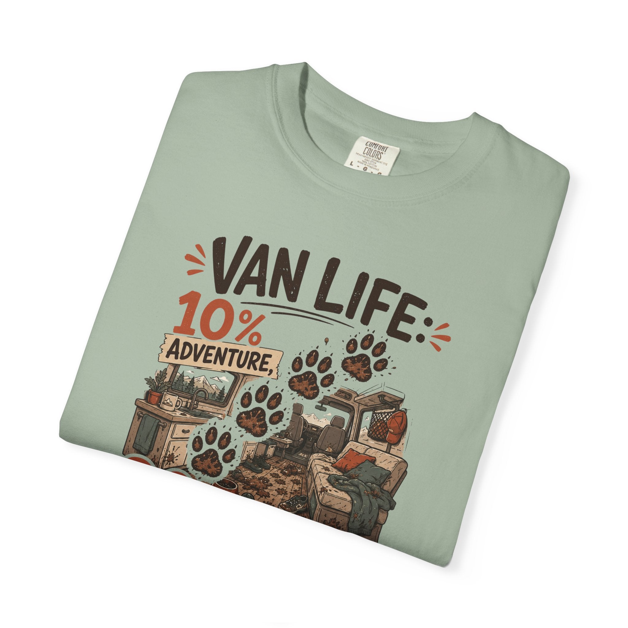 Van Life 10 Adventure 90 Cleaning Muddy Paws - T-Shirt
