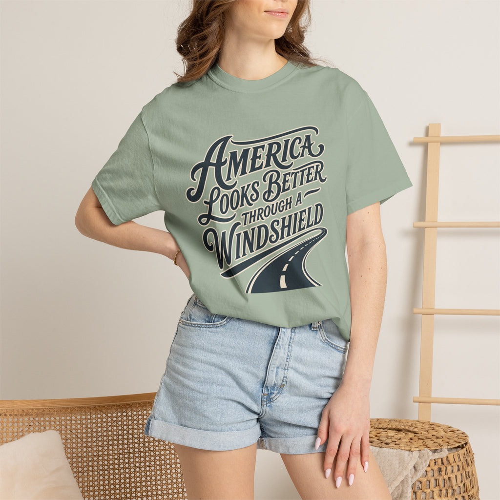 America Looks Better Through A Windshield - T-Shirt