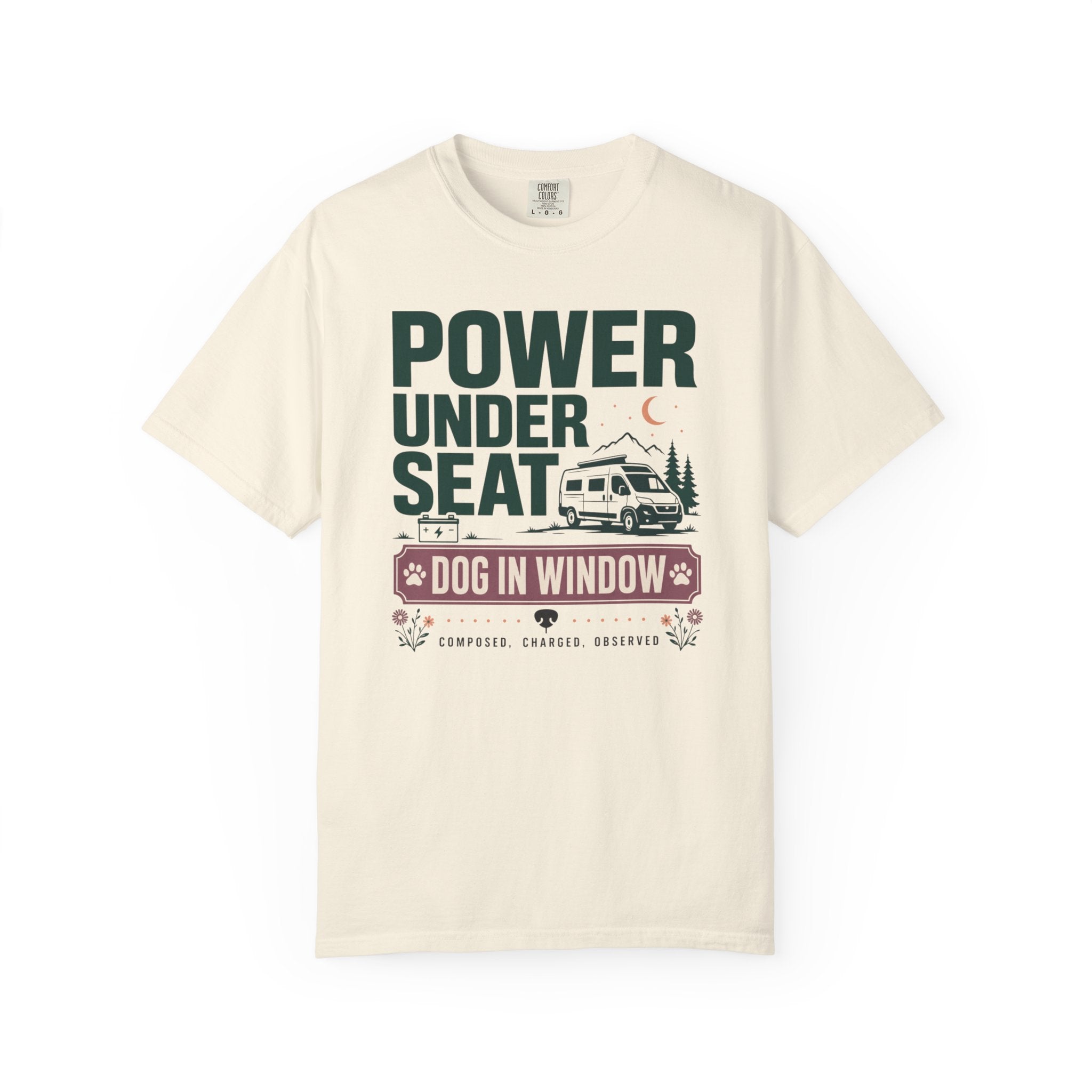Power Under Seat Dog In Window - T-Shirt