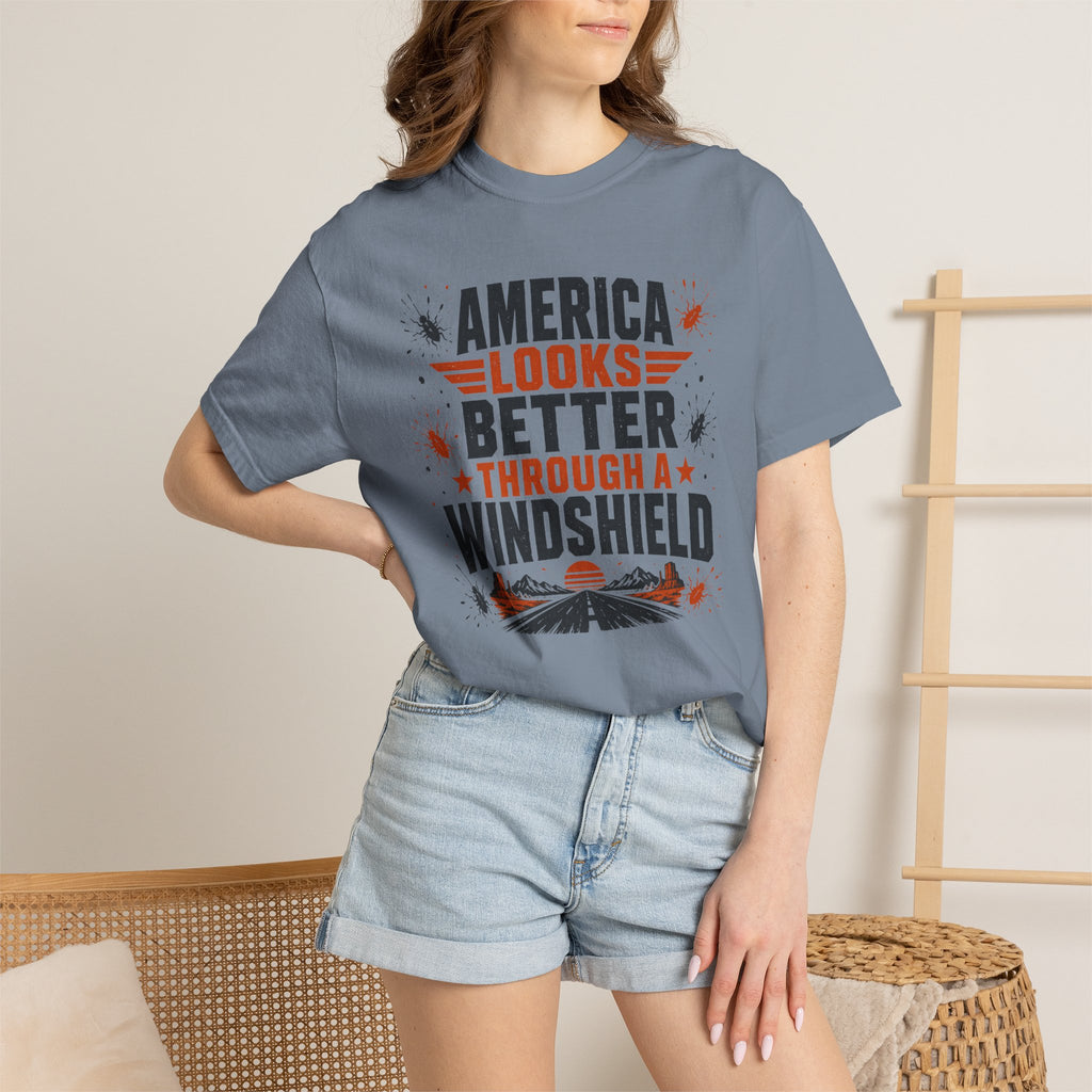 America Looks Better Through A Windshield - T-Shirt