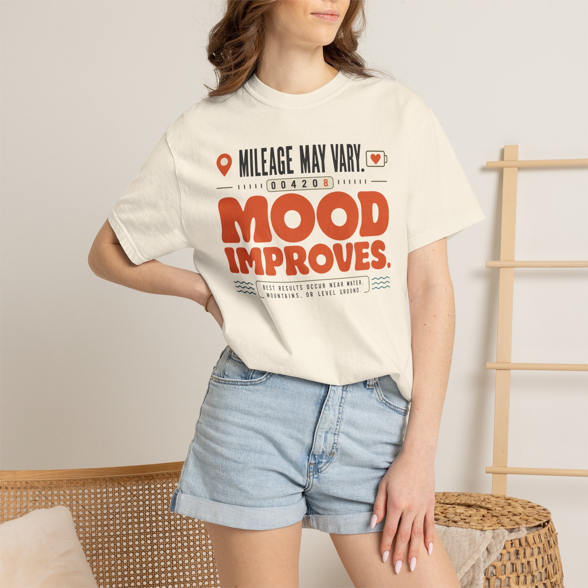 Mileage May Vary Mood Improves - T-Shirt