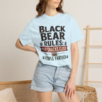 Black Bear Rules Keep Snacks Close People Farther - T-Shirt