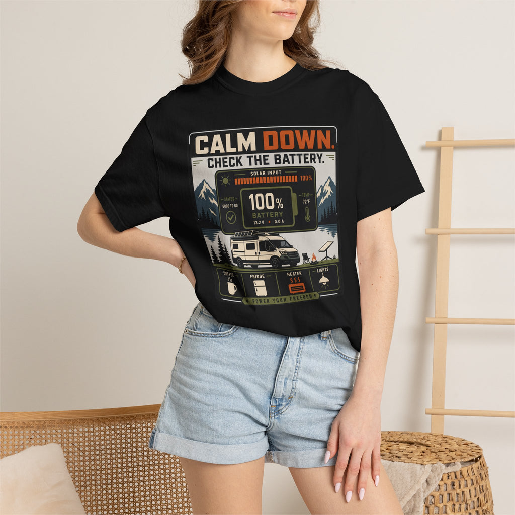Calm Down Check The Battery - T-Shirt