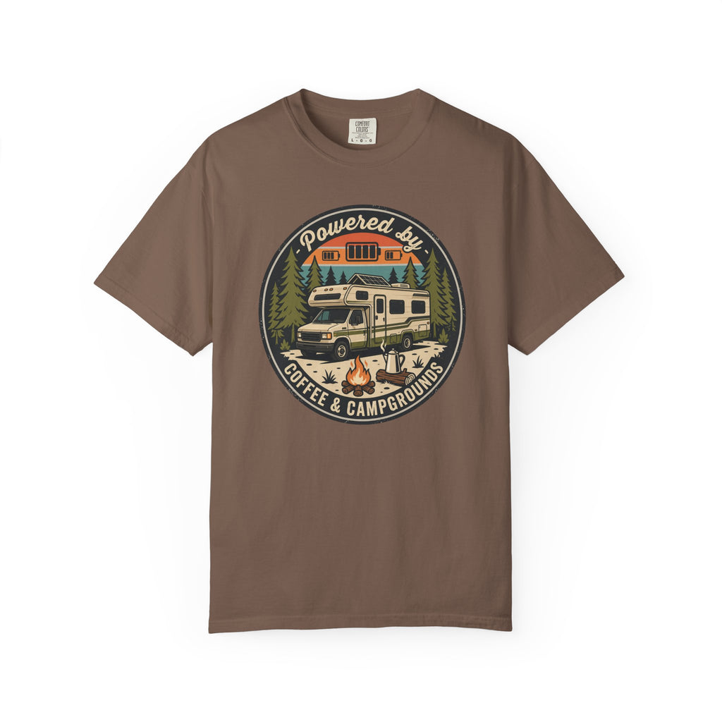 Powered By Coffee and Campgrounds - T-Shirt