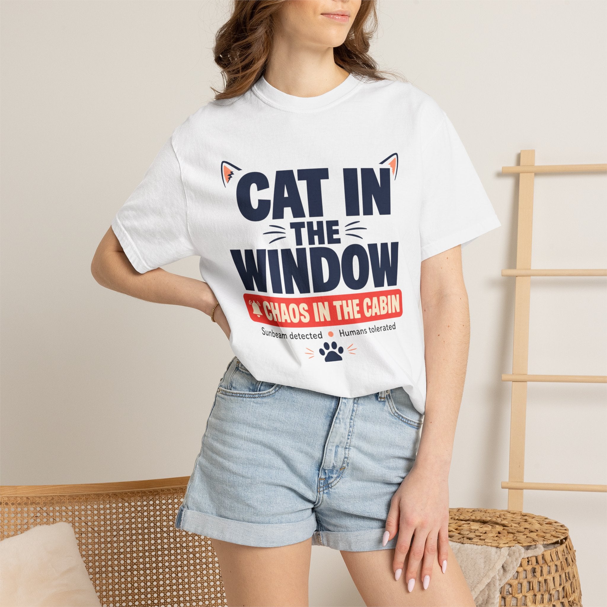 Cat In The Window Chaos In The Cabin - T-Shirt