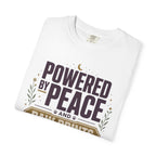 Powered By Peace And Paw Prints - T-Shirt