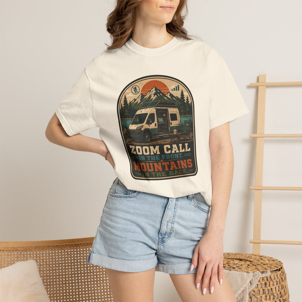 Zoom Call In The Front Mountains In The Back - T-Shirt