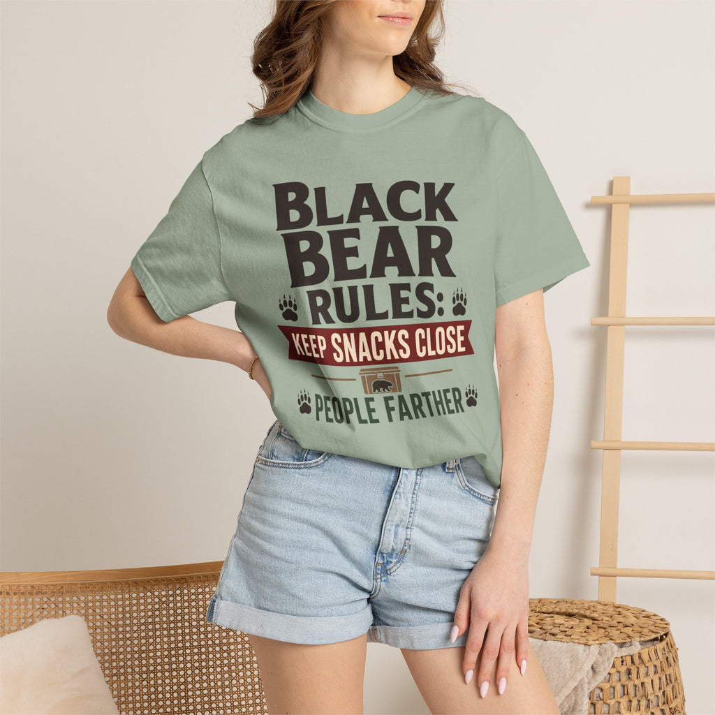 Black Bear Rules Keep Snacks Close People Farther - T-Shirt