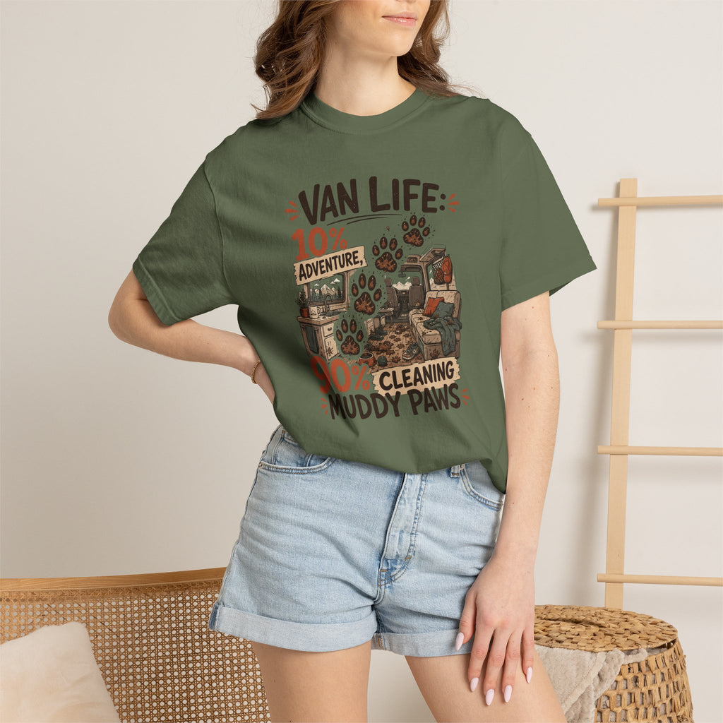 Van Life 10 Adventure 90 Cleaning Muddy Paws - T-Shirt