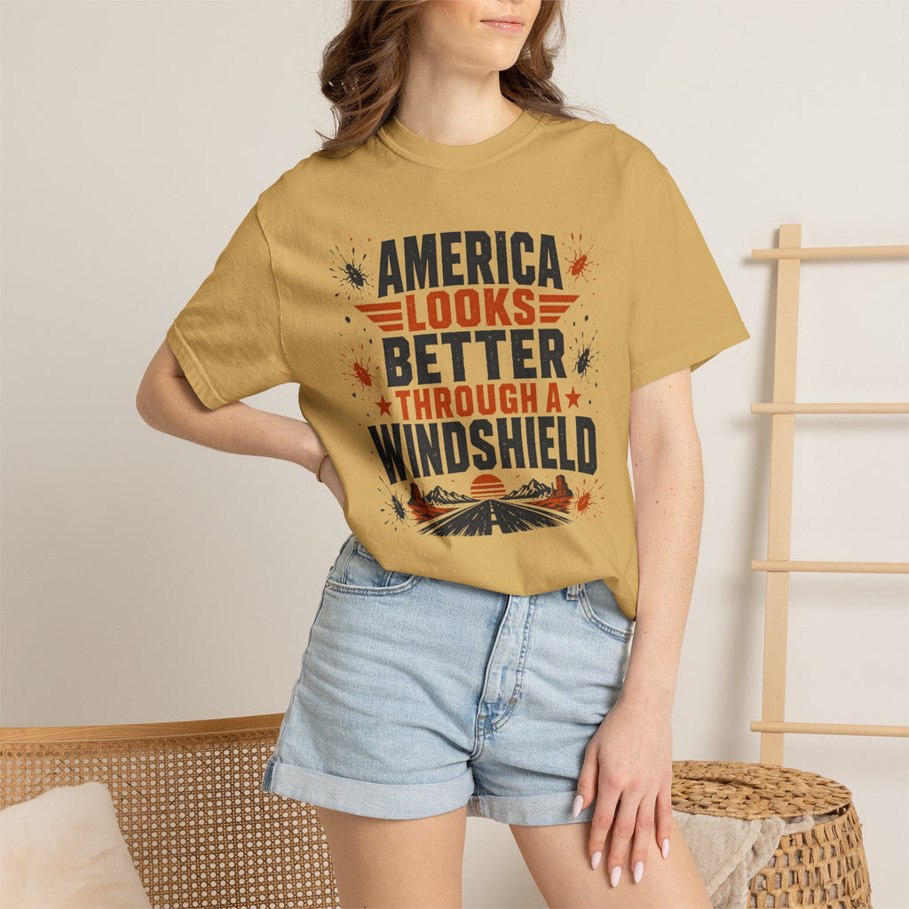 America Looks Better Through A Windshield - T-Shirt
