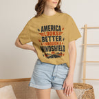 America Looks Better Through A Windshield - T-Shirt