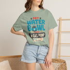 Pet Water Bowl Then Gas Pump - T-Shirt