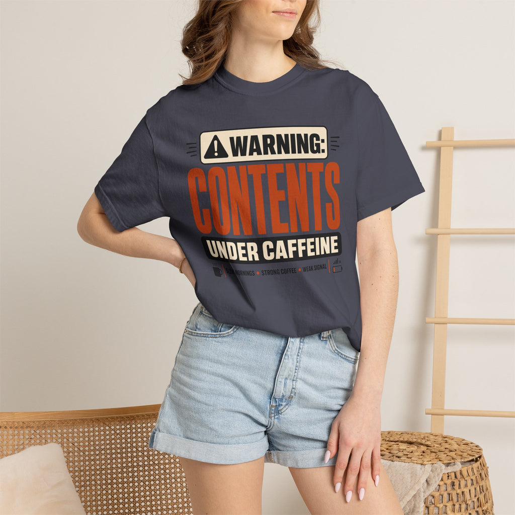 Warning Contents Under Caffeine - T-Shirt