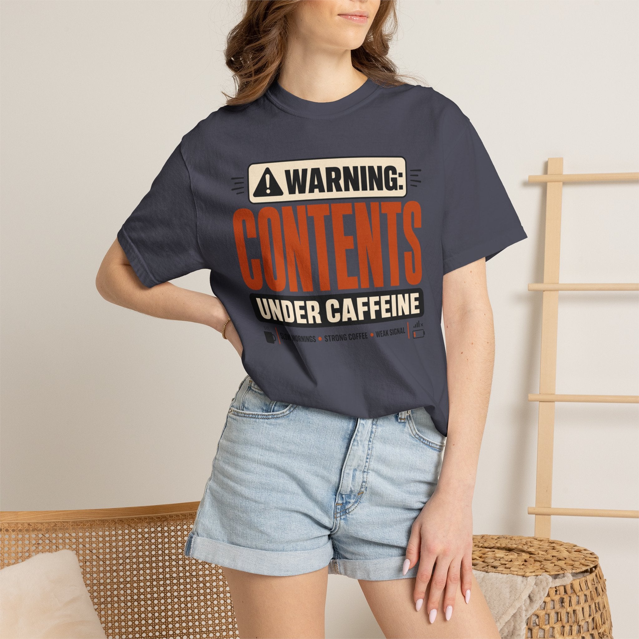 Warning Contents Under Caffeine - T-Shirt