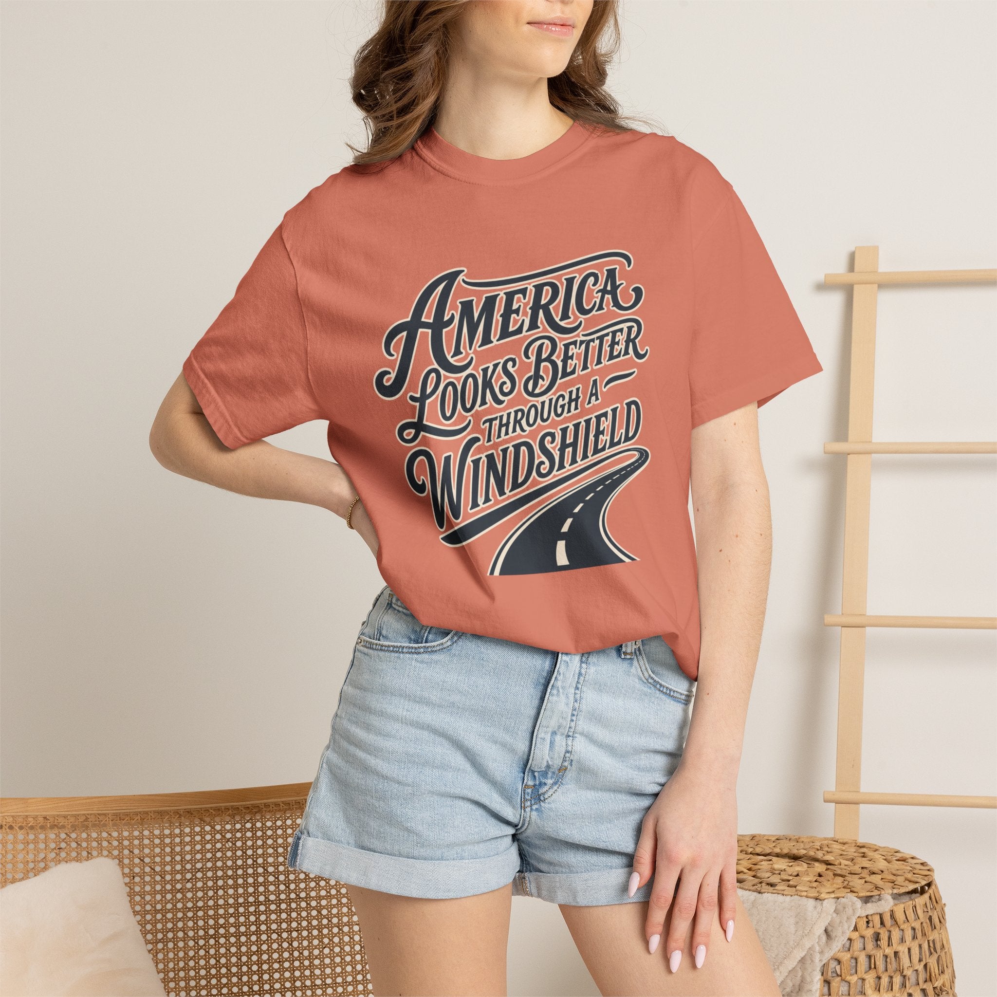 America Looks Better Through A Windshield - T-Shirt