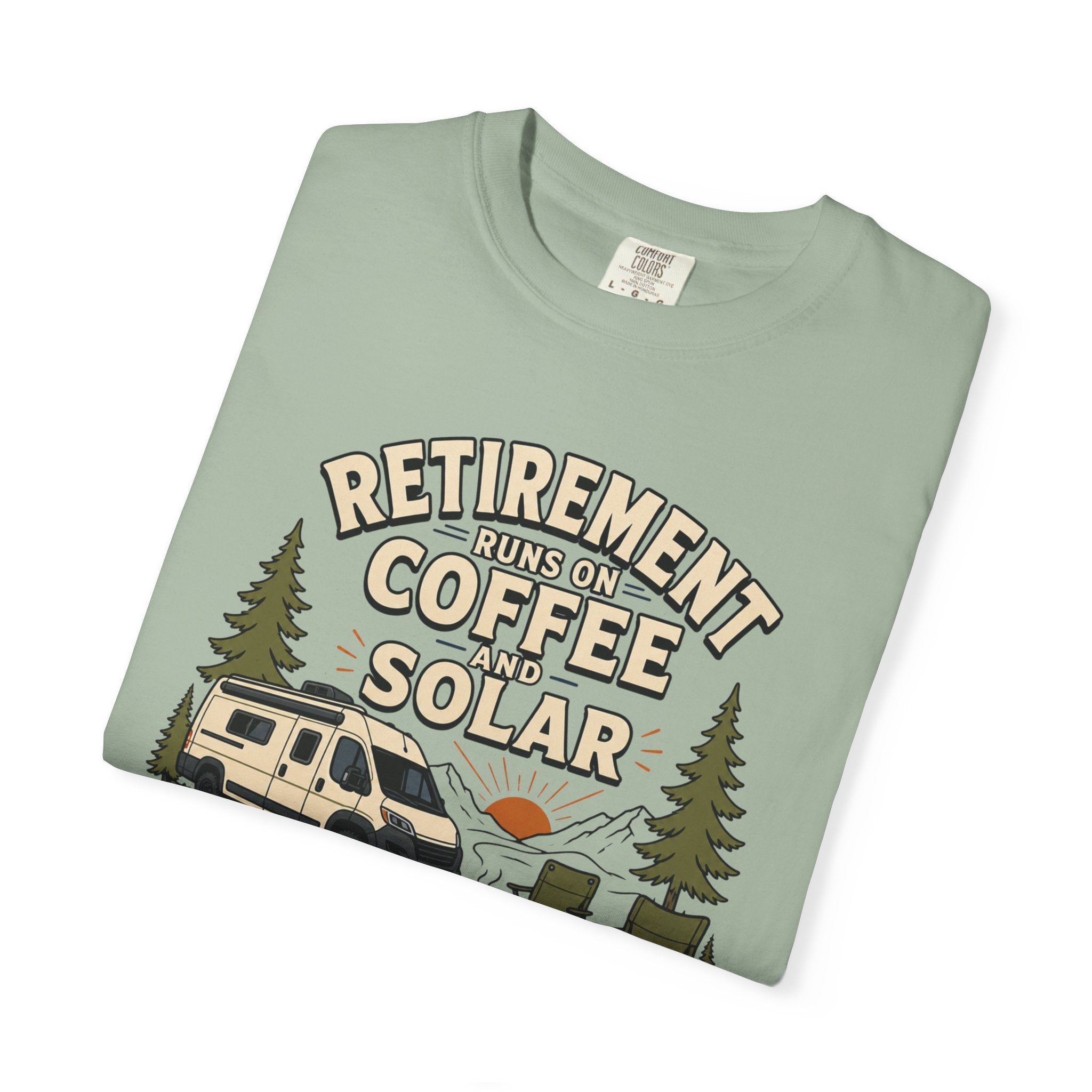 Retirement Runs On Coffee And Solar - T-Shirt
