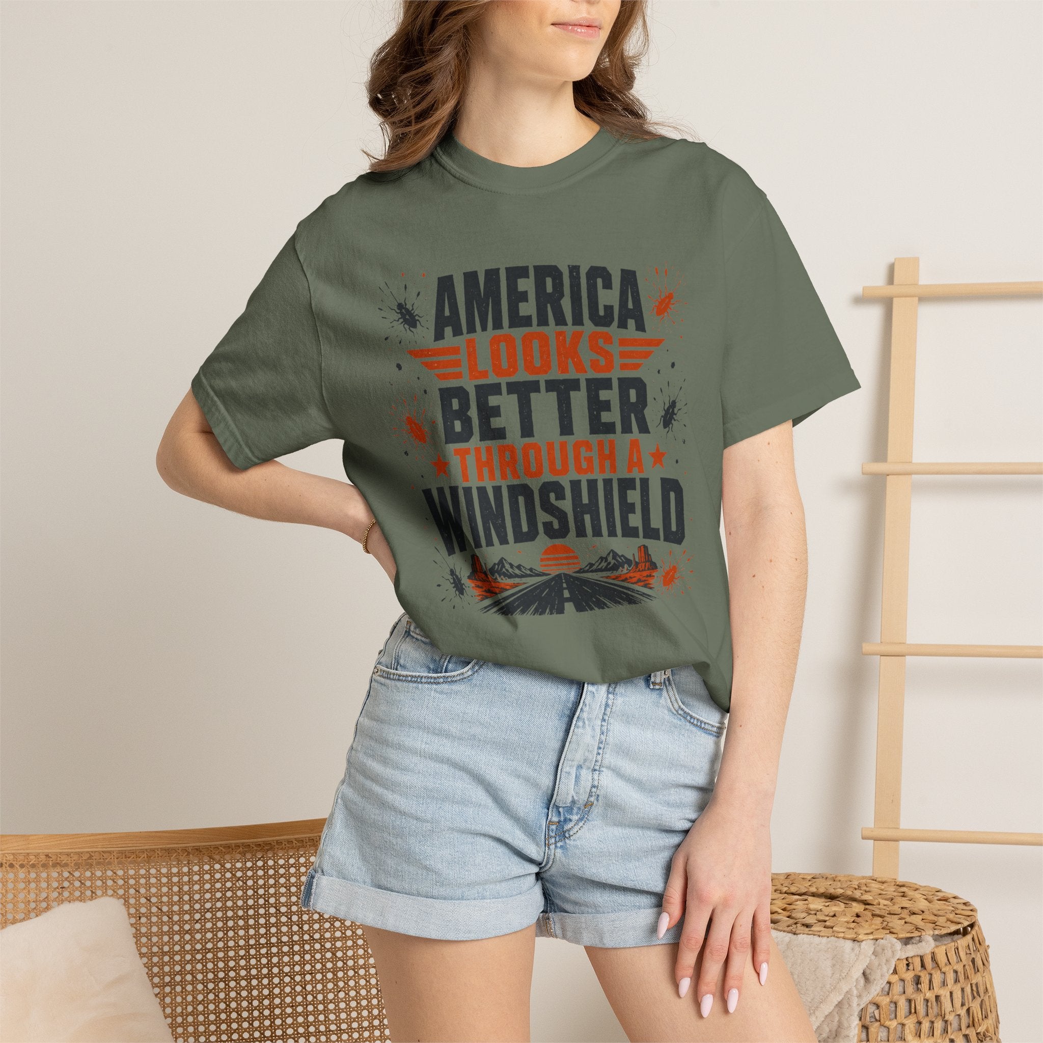 America Looks Better Through A Windshield - T-Shirt