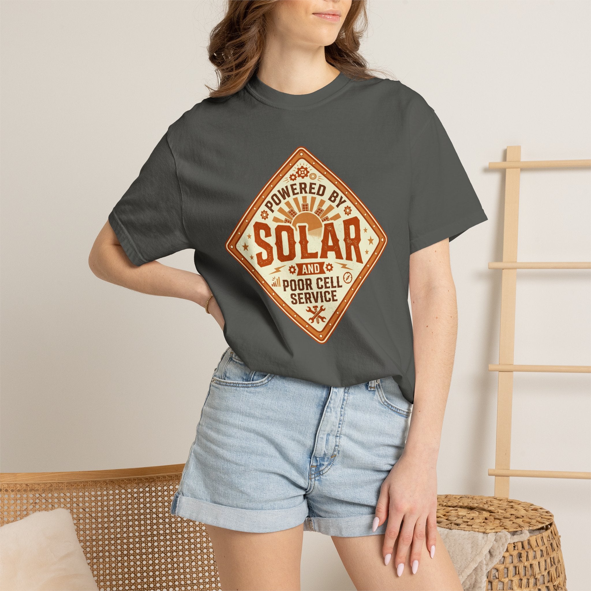 Powered By Solar And Poor Cell Service - T-Shirt
