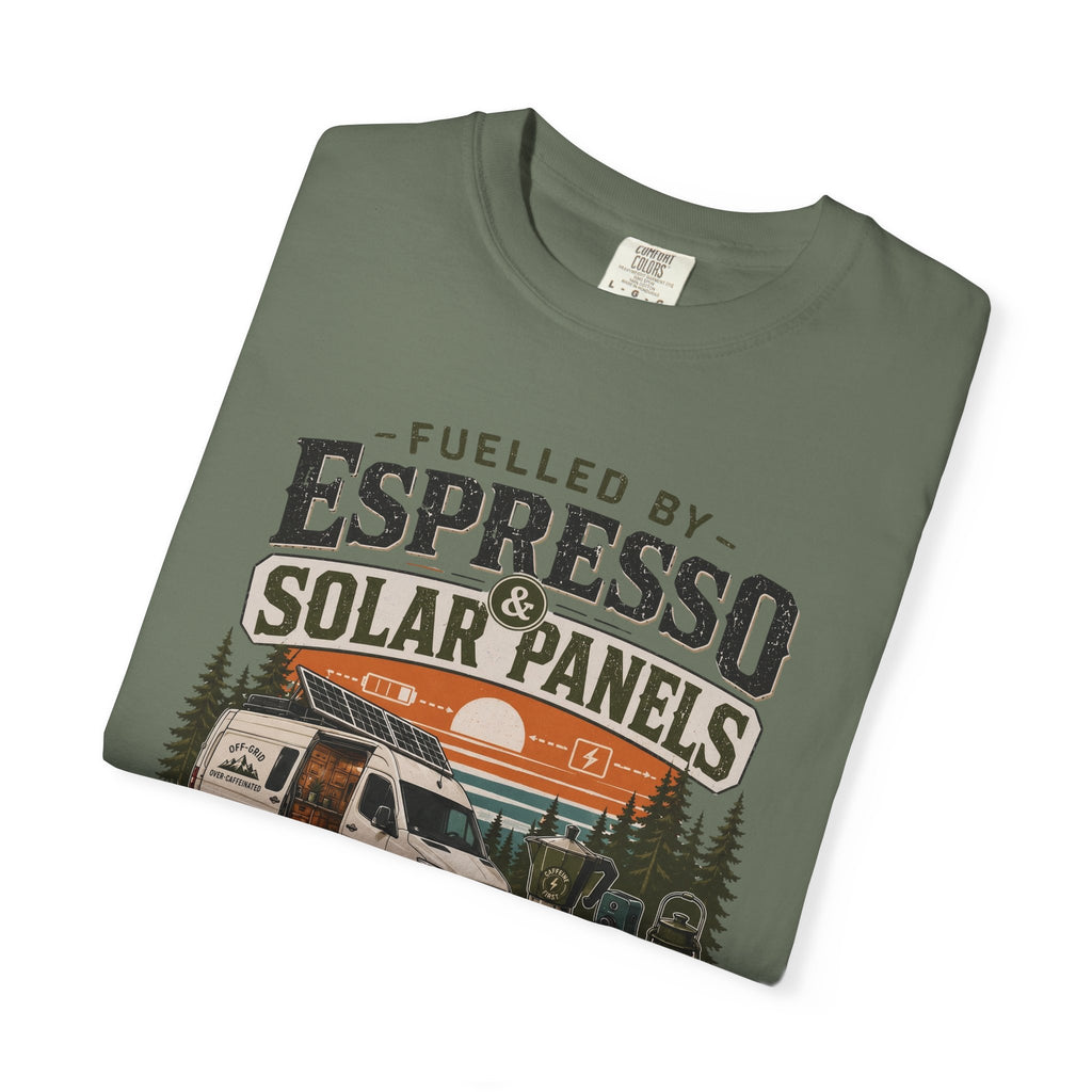 Fuelled By Espresso and Solar Panels - T-Shirt