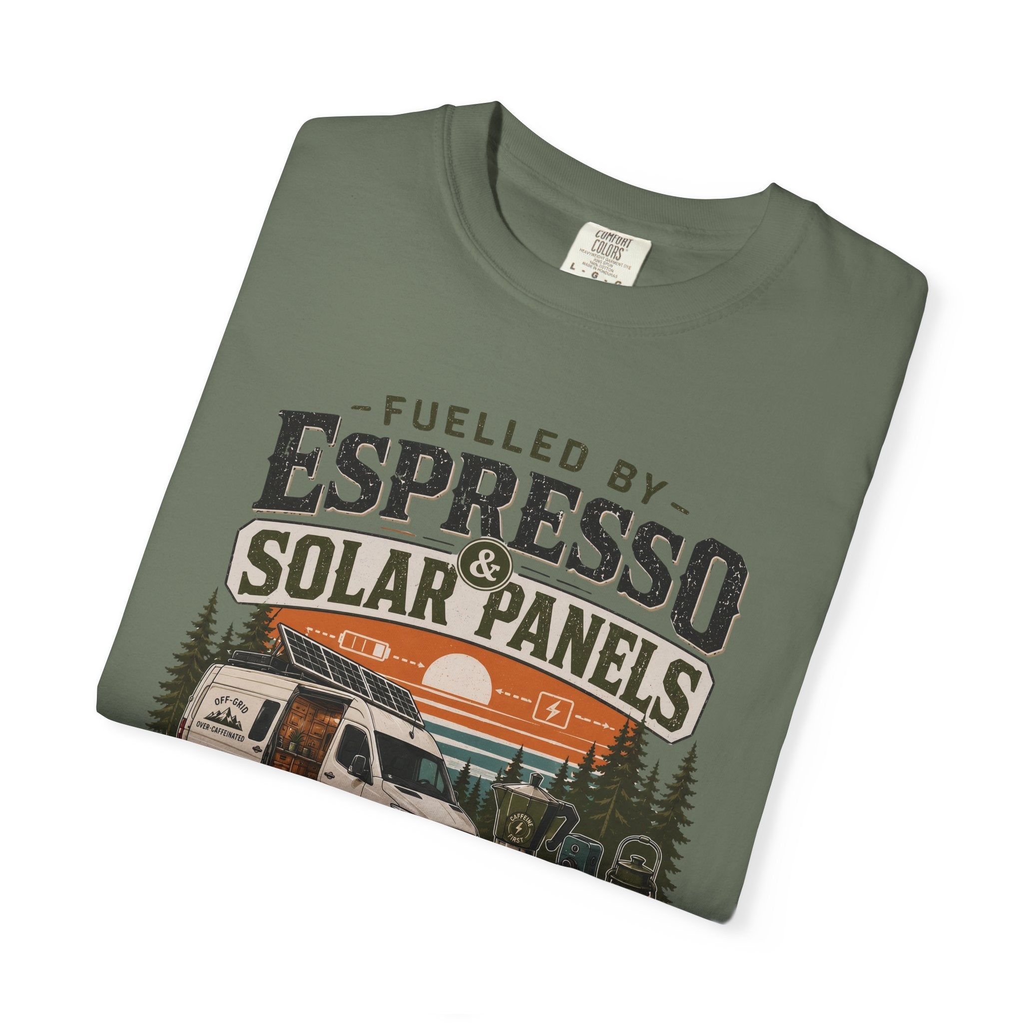 Fuelled By Espresso and Solar Panels - T-Shirt
