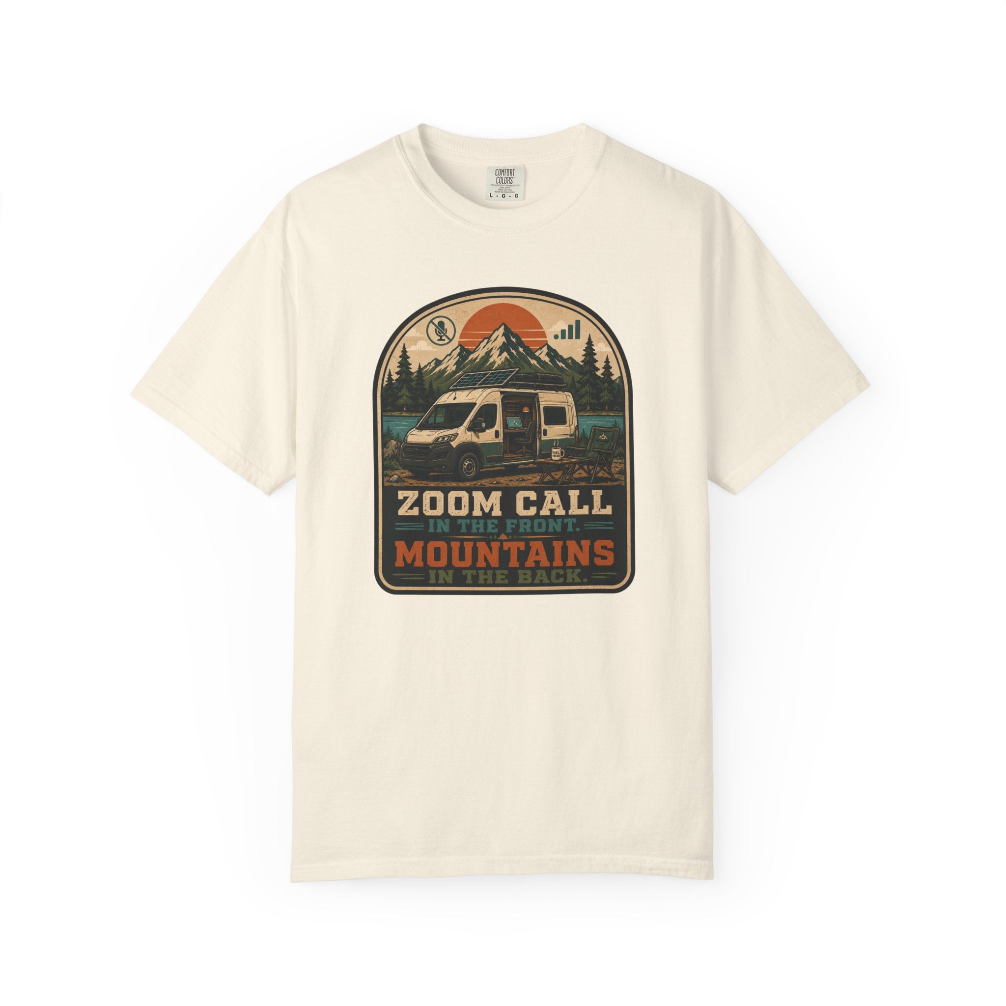 Zoom Call In The Front Mountains In The Back - T-Shirt