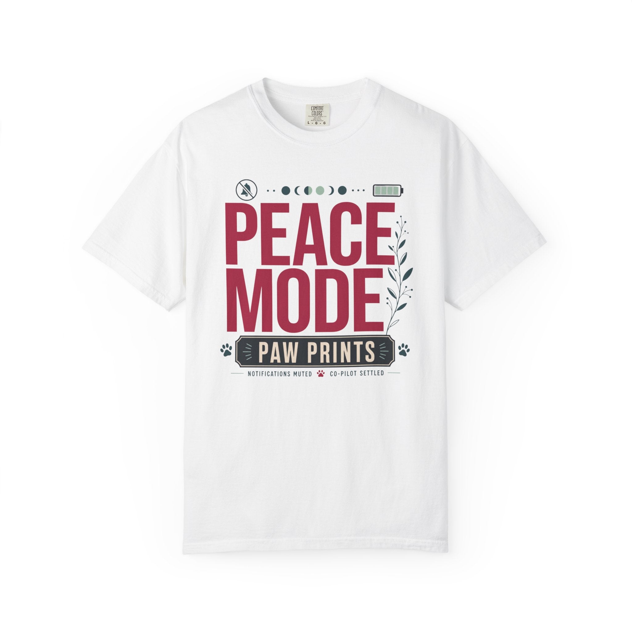 Peace Mode With Paw Prints - T-Shirt
