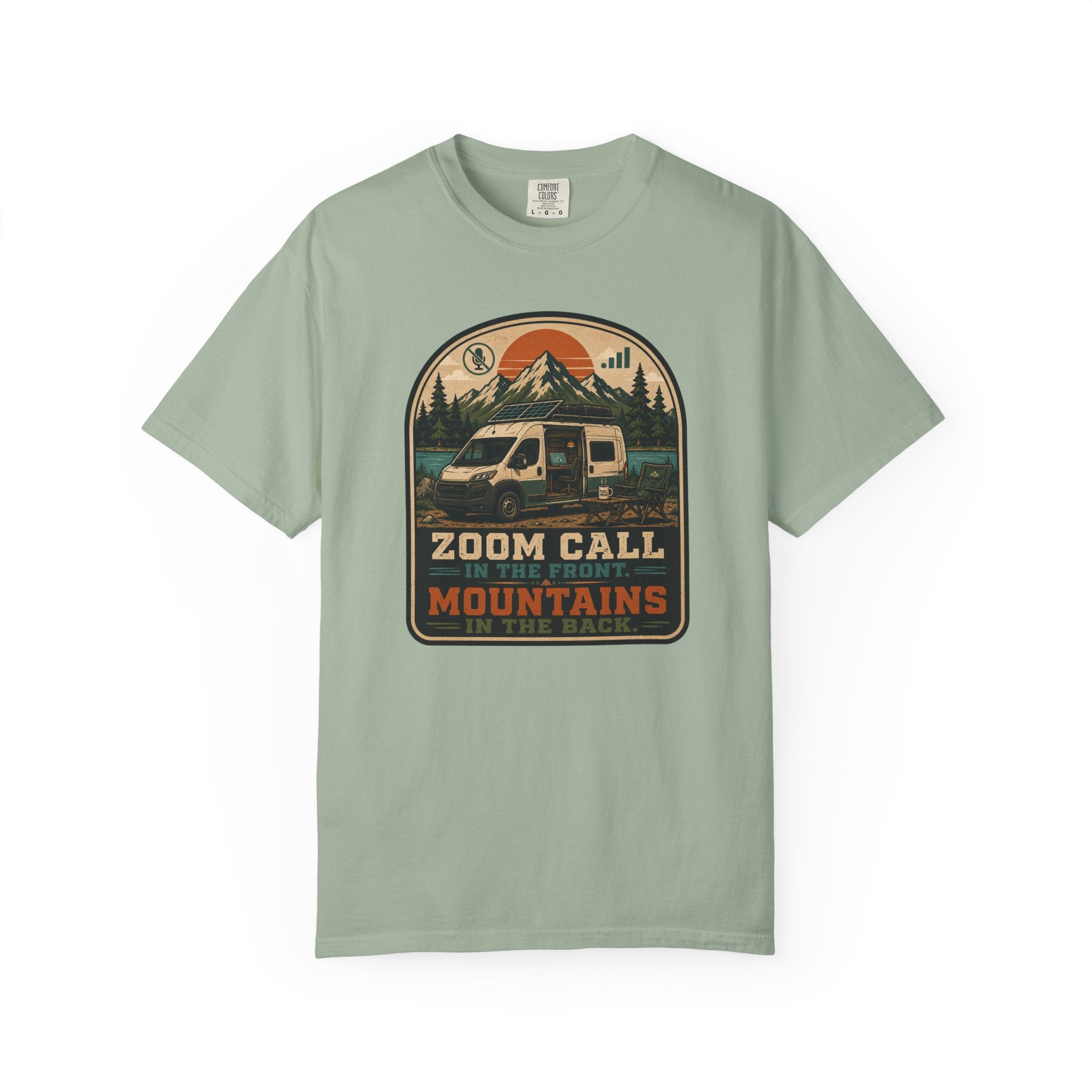 Zoom Call In The Front Mountains In The Back - T-Shirt