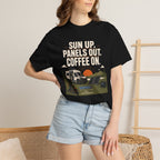 Sun Up Panels Out Coffee On - T-Shirt