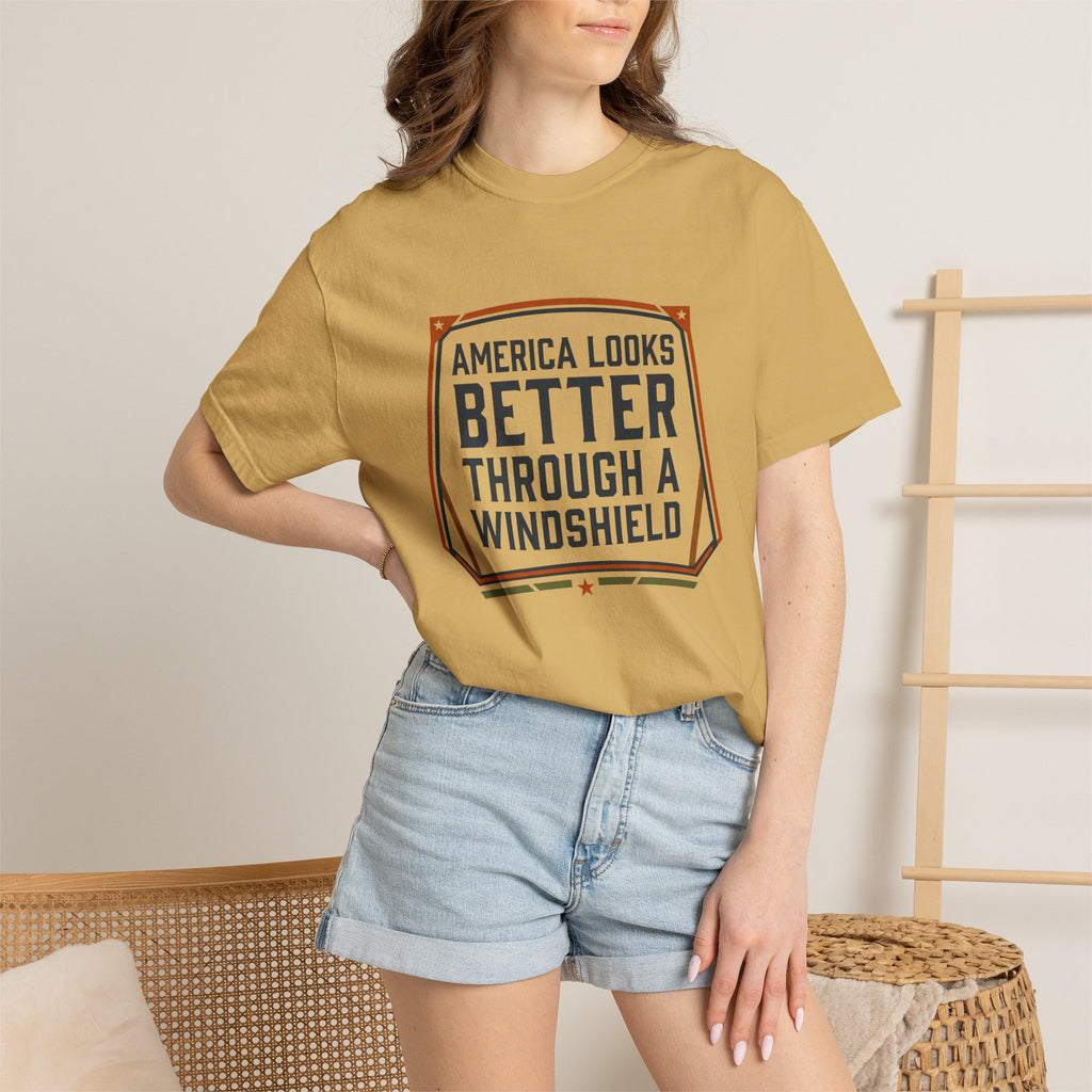 America Looks Better Through A Windshield - T-Shirt