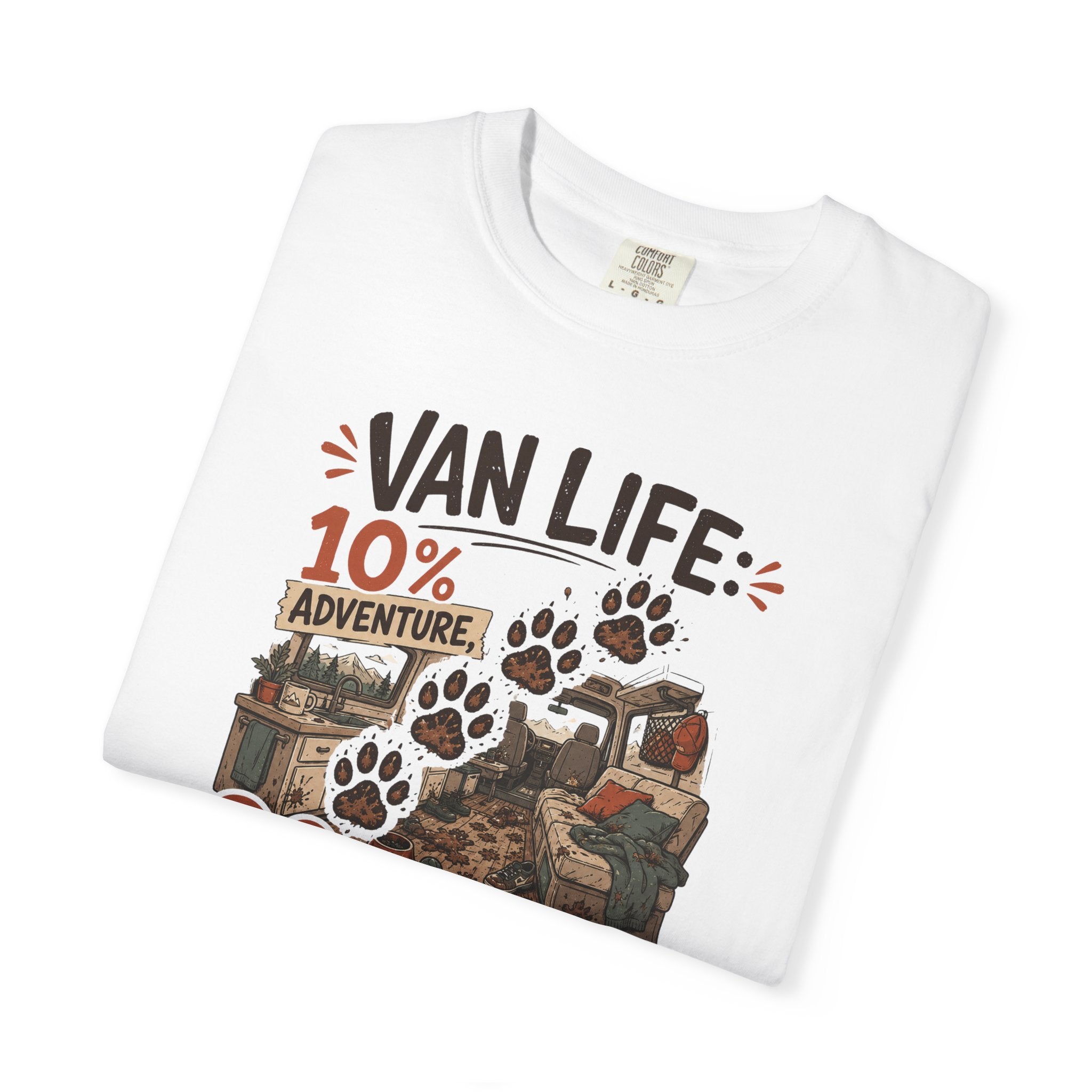 Van Life 10 Adventure 90 Cleaning Muddy Paws - T-Shirt