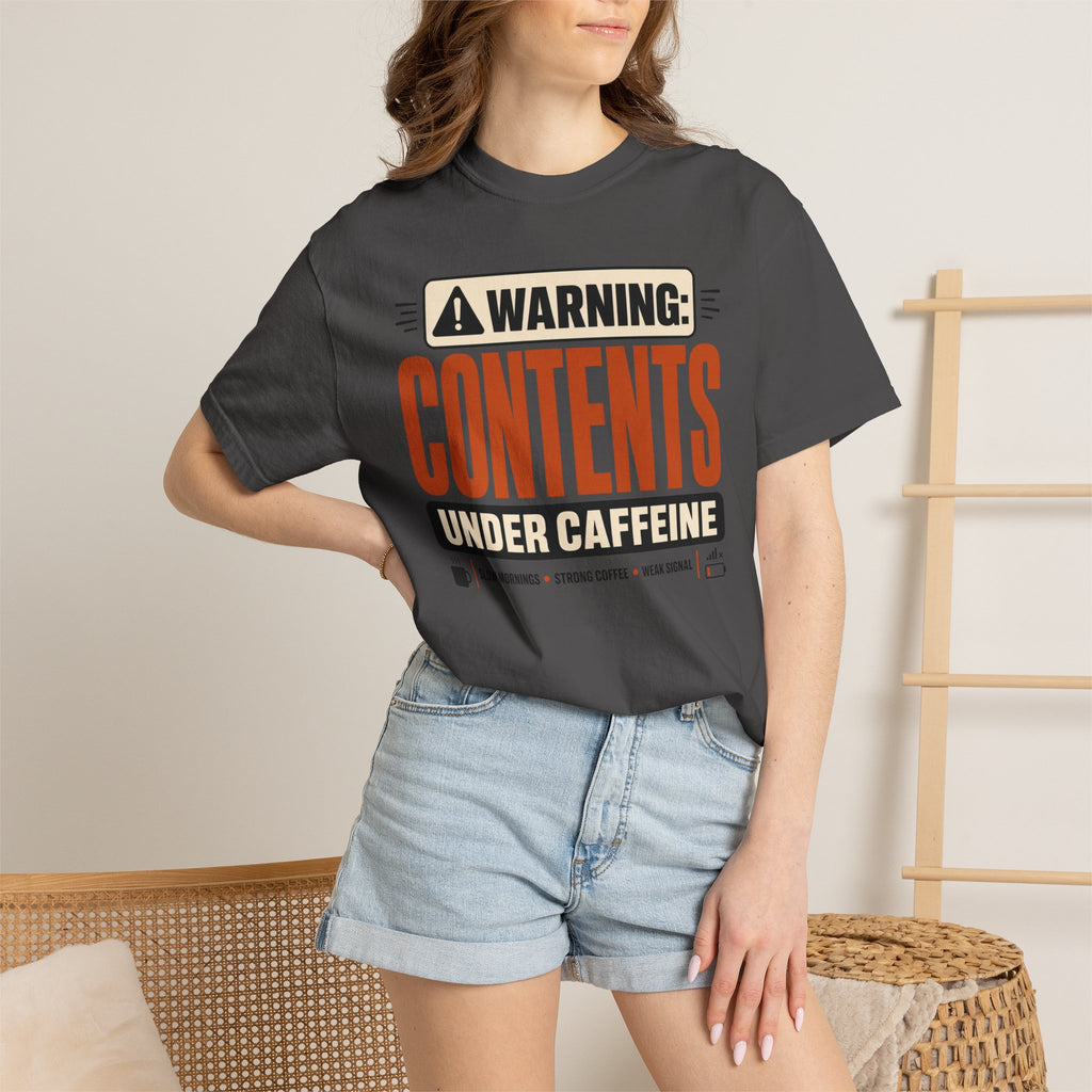 Warning Contents Under Caffeine - T-Shirt