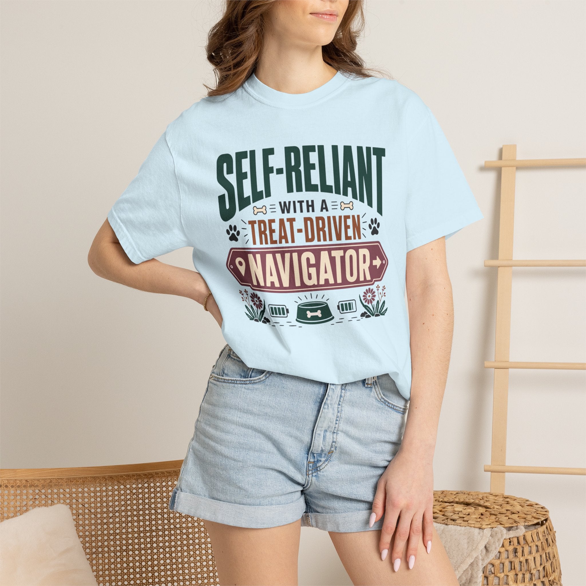 Self Reliant With A Treat Driven Navigator - T-Shirt