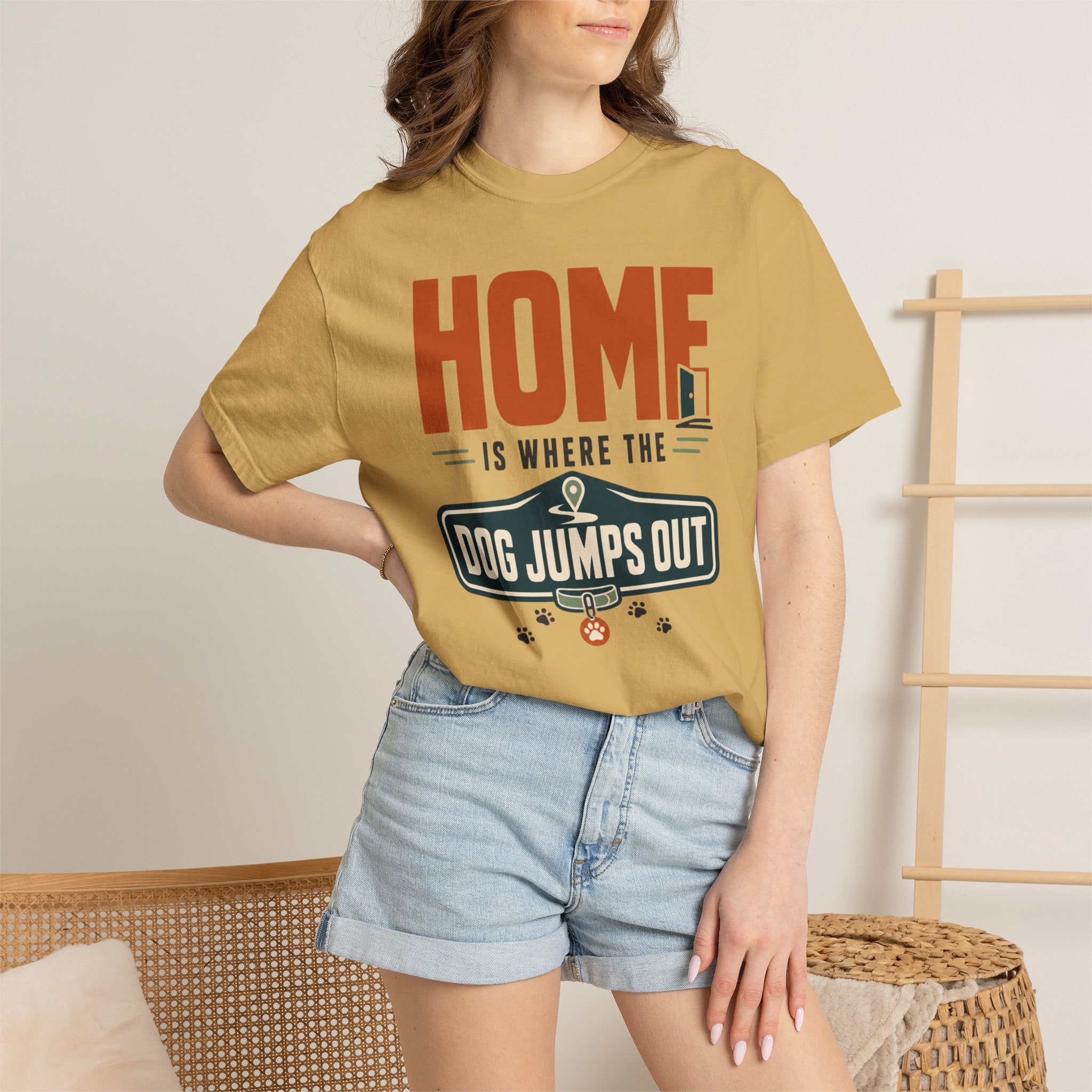 Home Is Where The Dog Jumps Out - T-Shirt