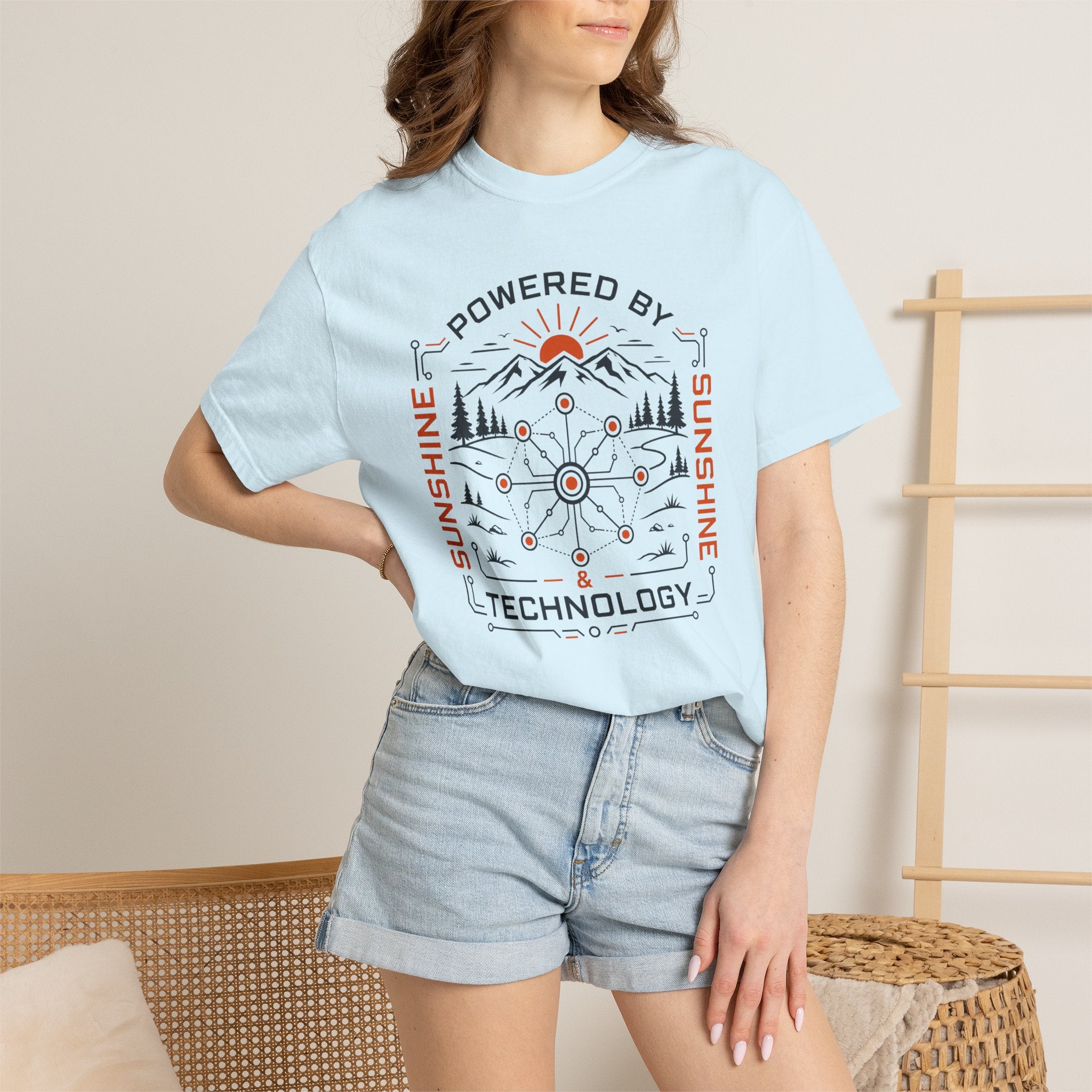 Powered By Sunshine And Technology - T-Shirt