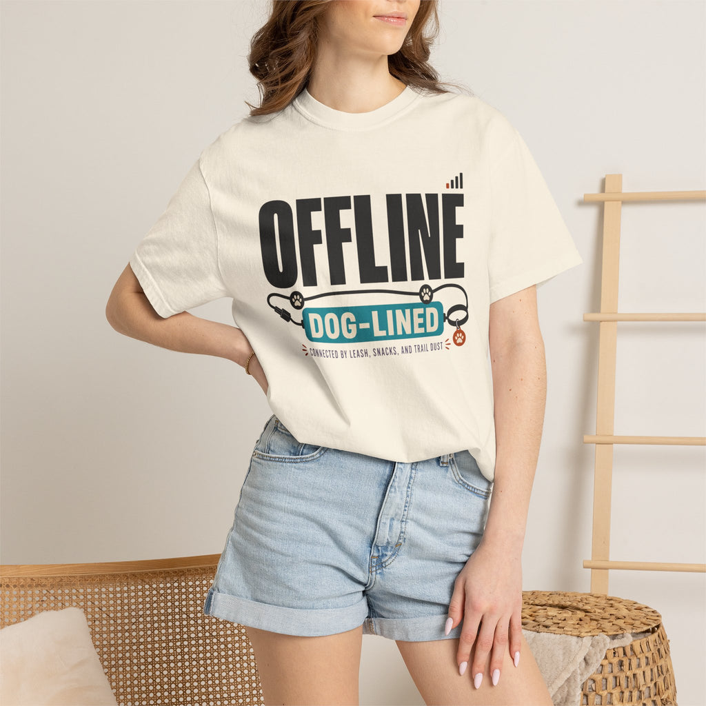 Offline But Dog Lined - T-Shirt