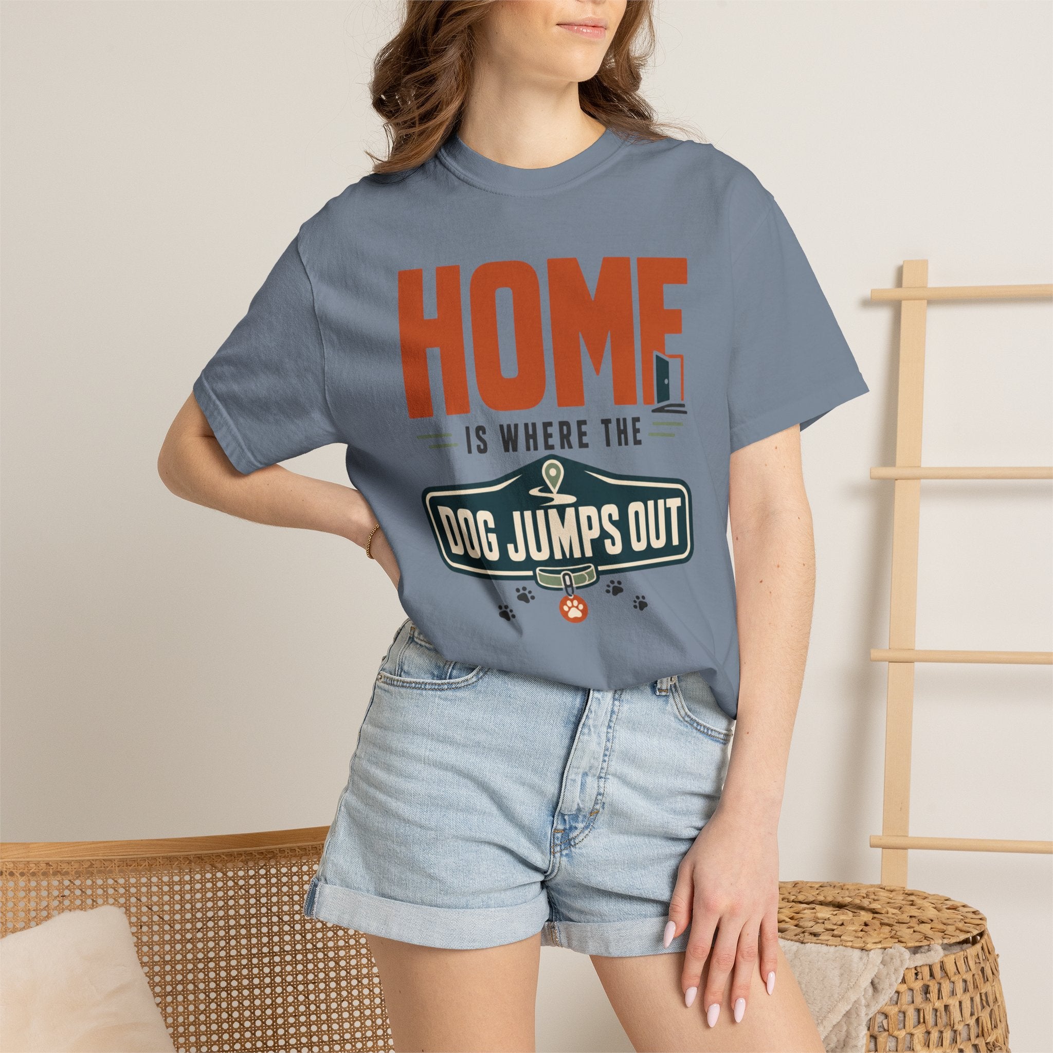 Home Is Where The Dog Jumps Out - T-Shirt