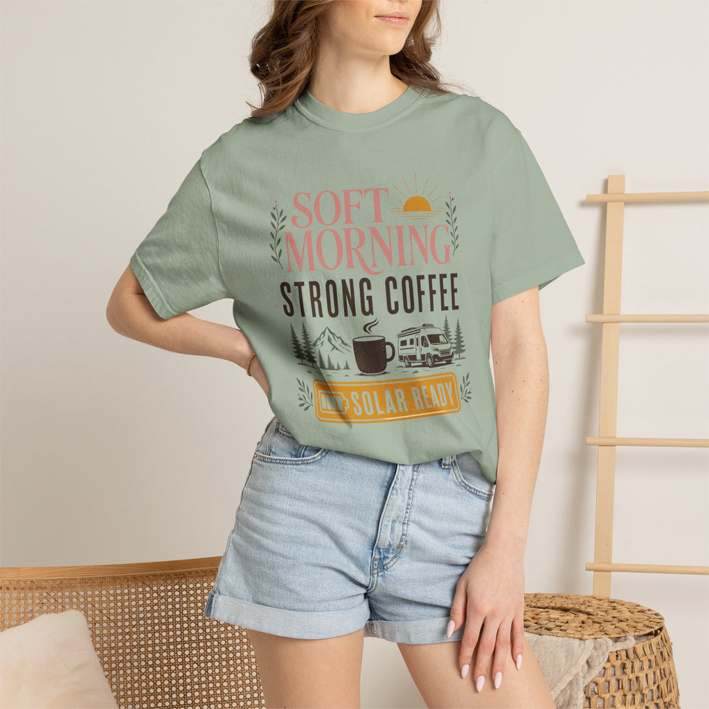 Soft Morning Strong Coffee Solar Ready - T-Shirt
