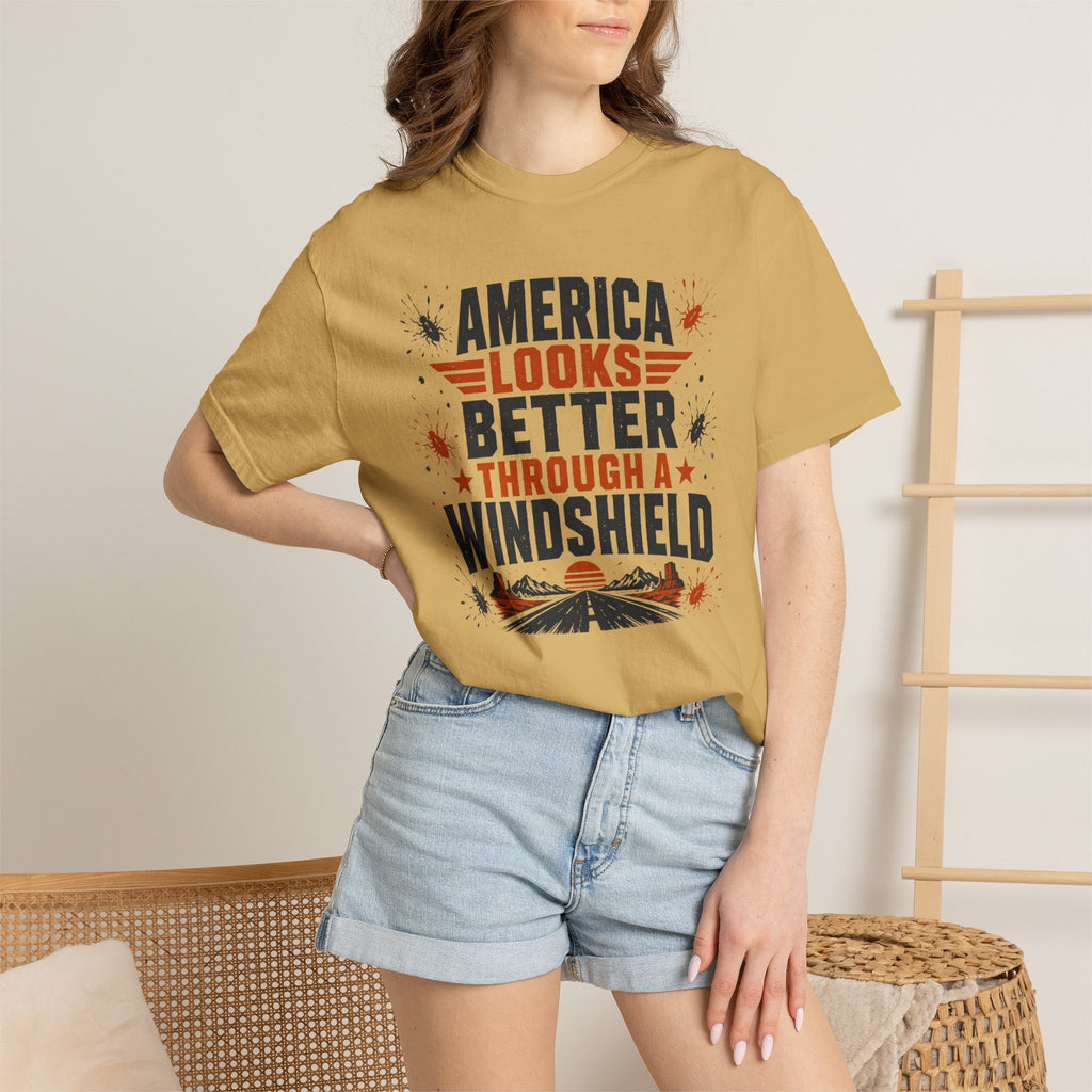 America Looks Better Through A Windshield - T-Shirt