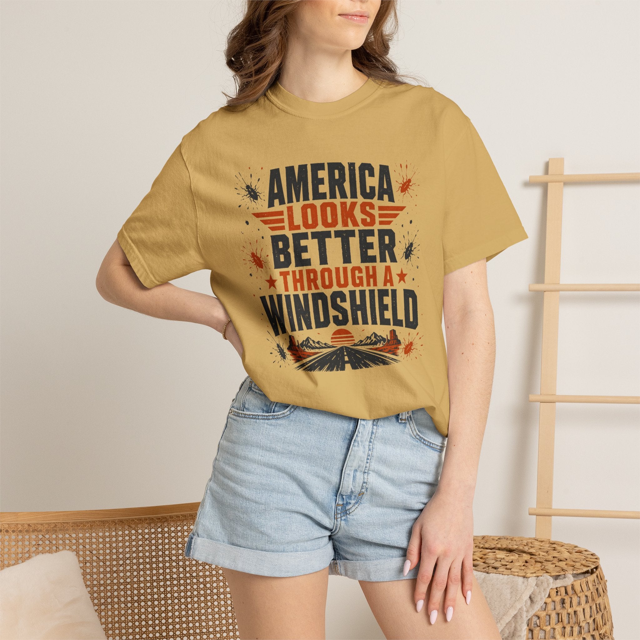 America Looks Better Through A Windshield - T-Shirt