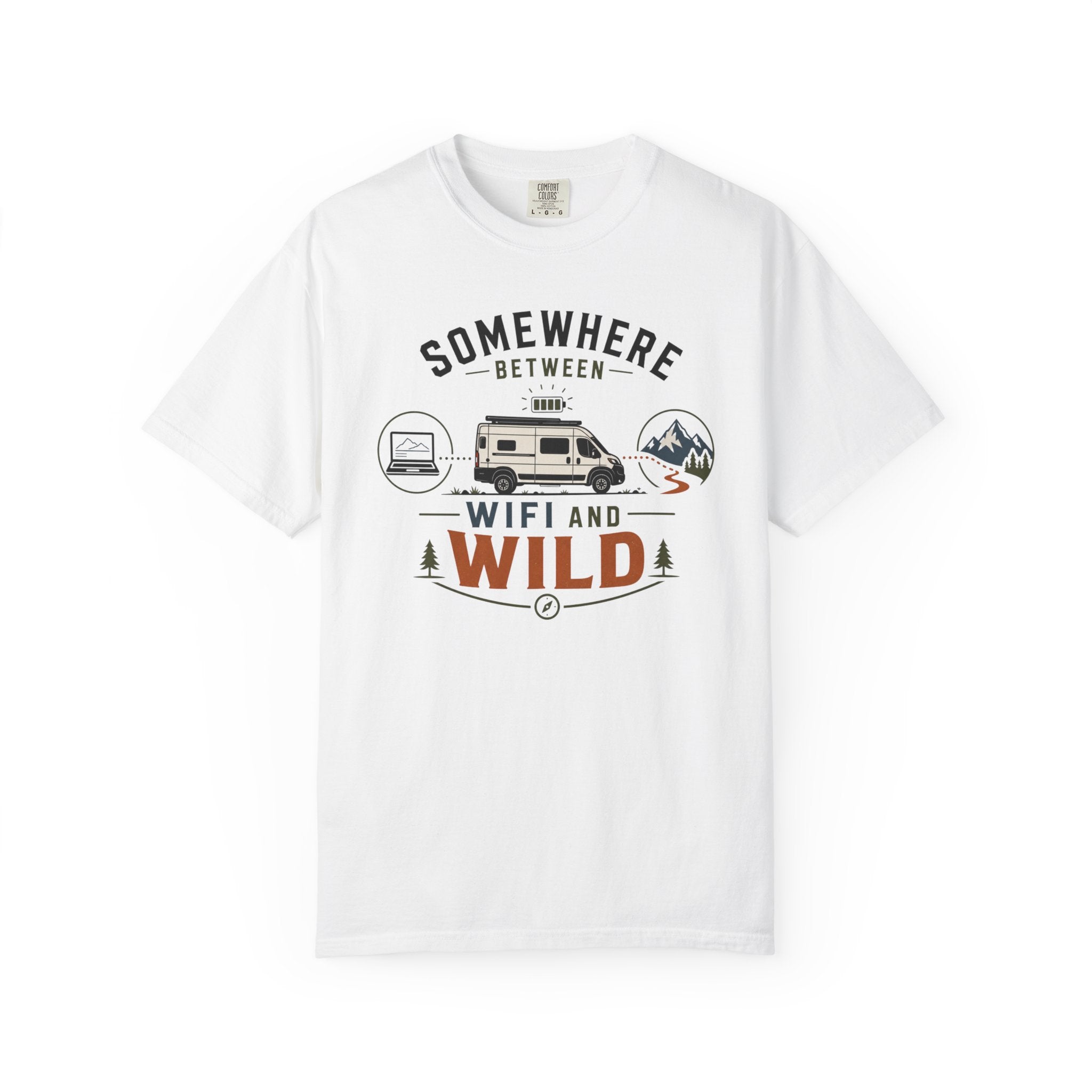 Somewhere Between Wifi And Wild - T-Shirt