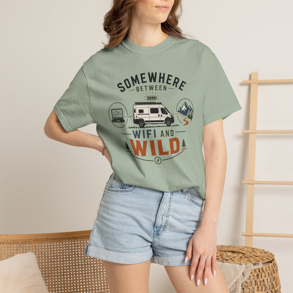 Somewhere Between Wifi And Wild - T-Shirt