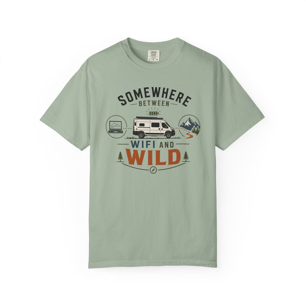Somewhere Between Wifi And Wild - T-Shirt