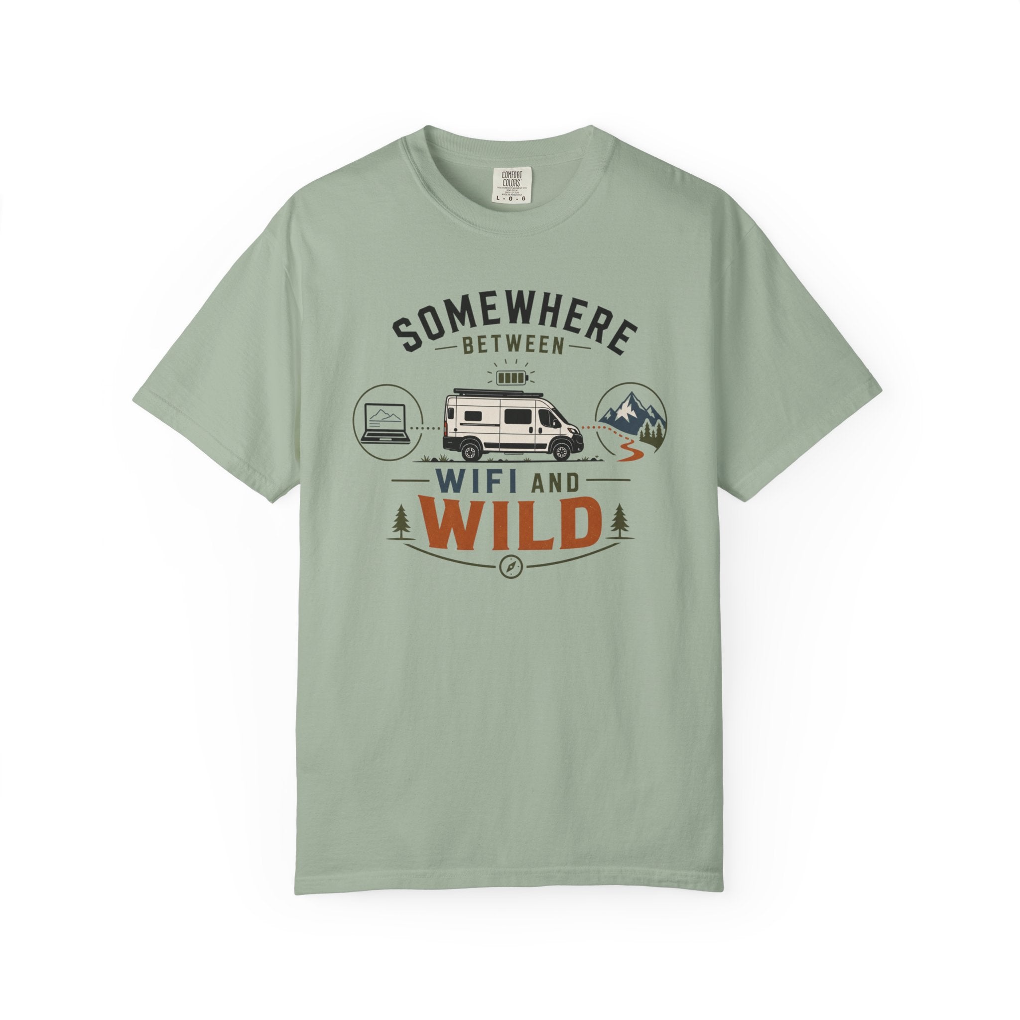 Somewhere Between Wifi And Wild - T-Shirt