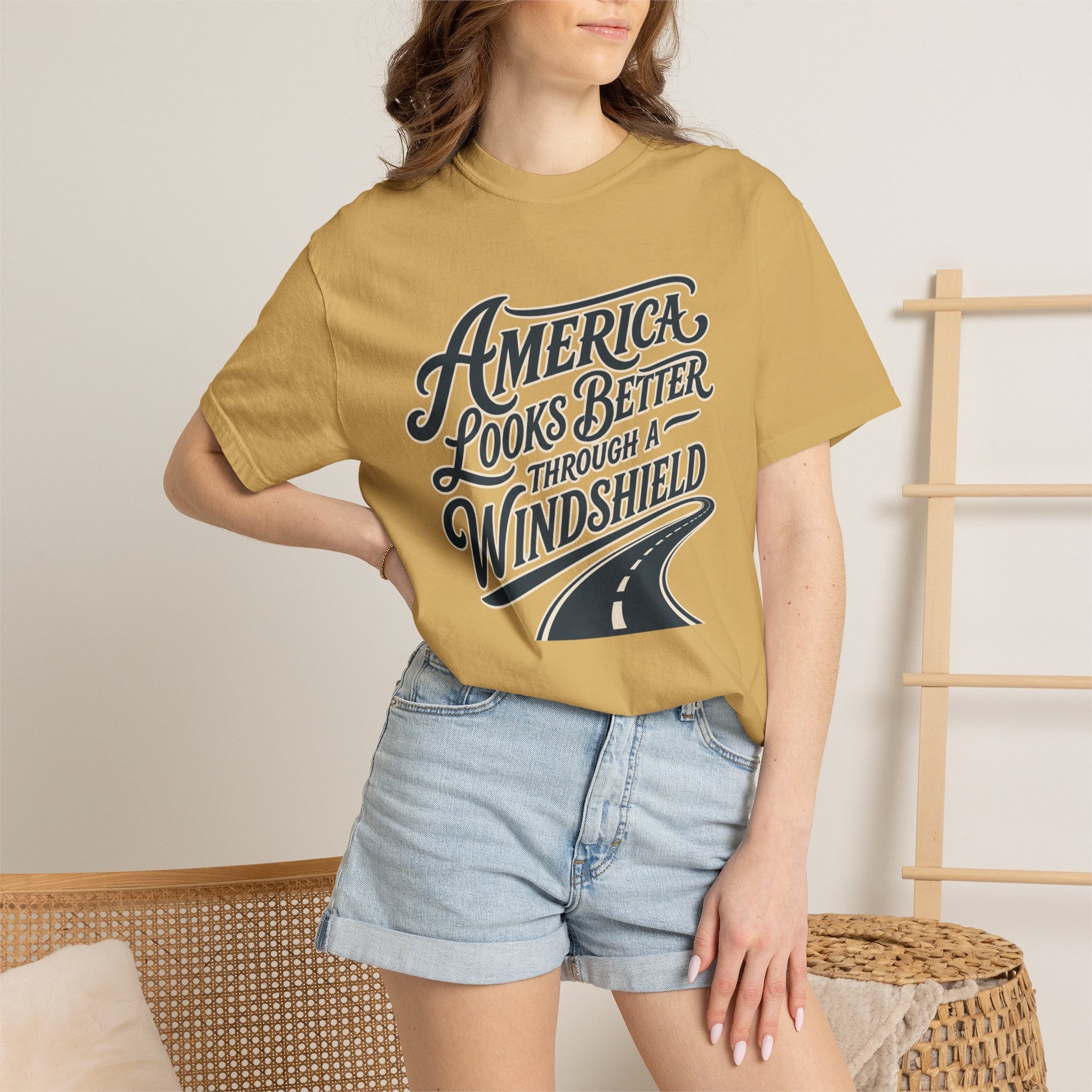 America Looks Better Through A Windshield - T-Shirt