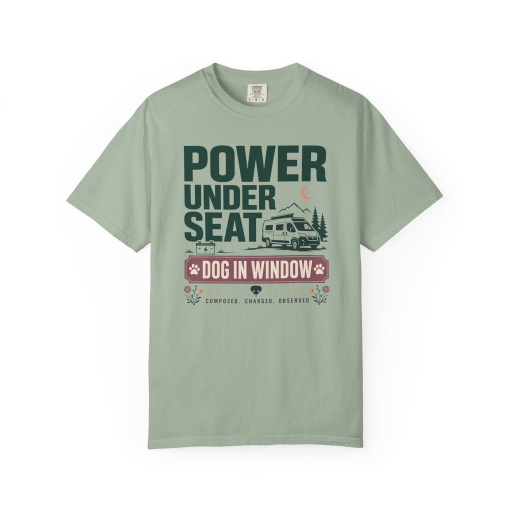Power Under Seat Dog In Window - T-Shirt