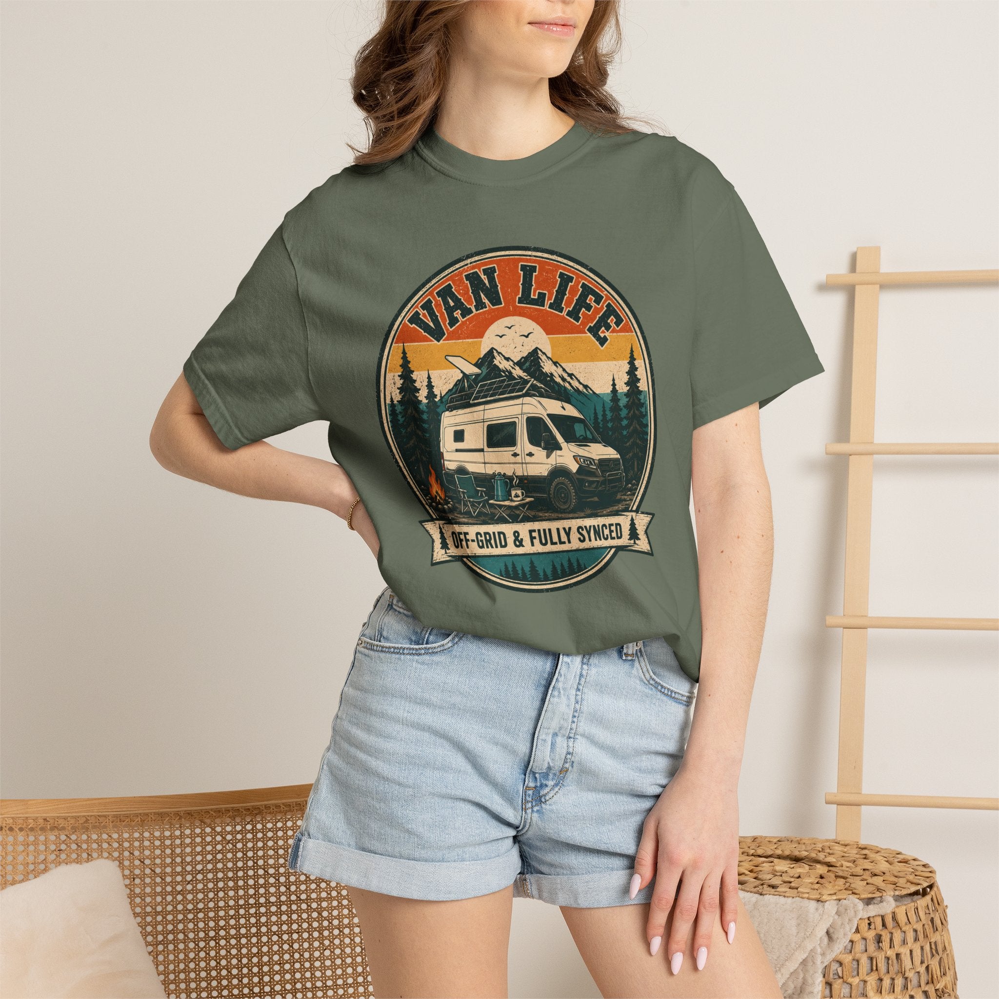 Van Life Offgrid And Fully Synced - T-Shirt