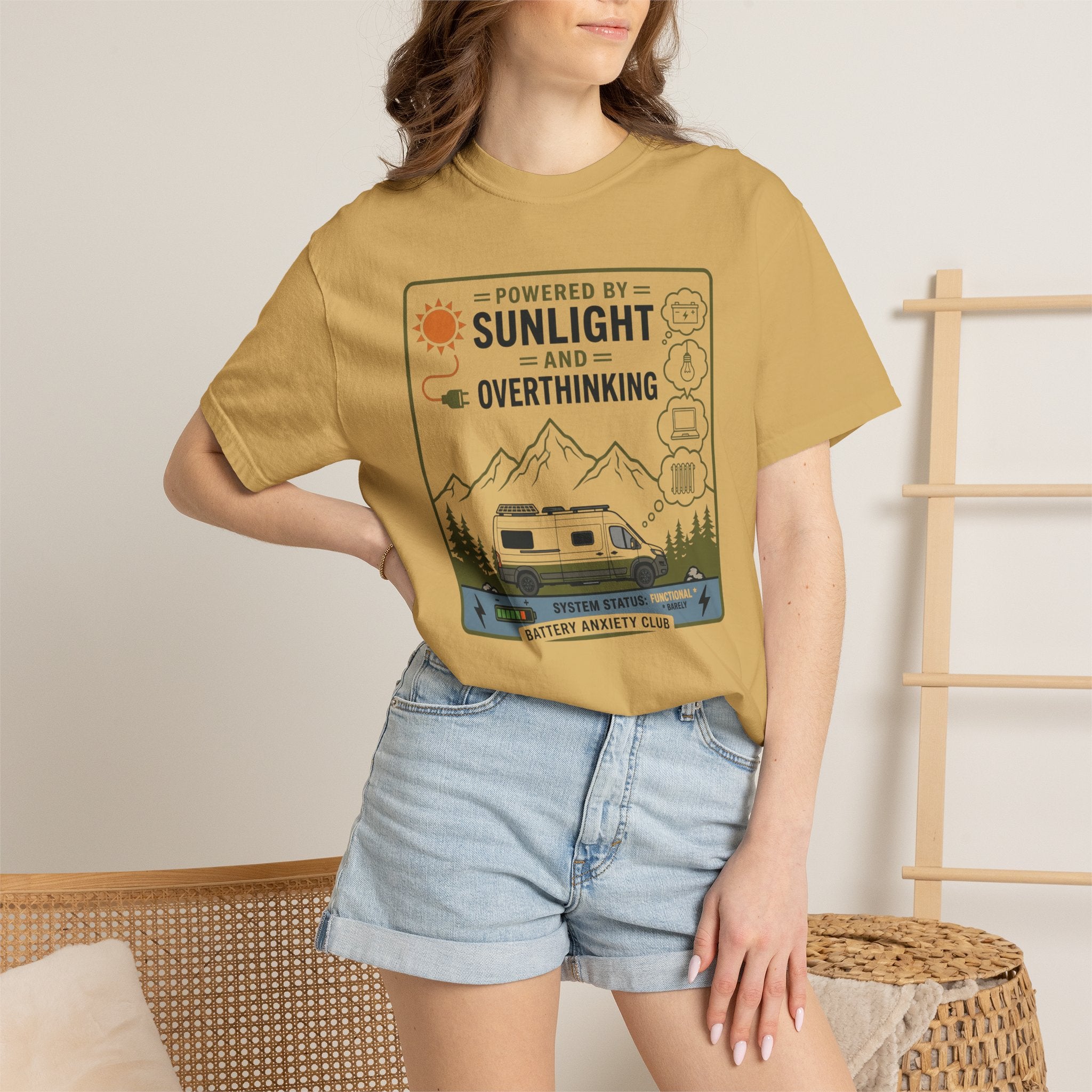 Powered By Sunlight And Overthinking - T-Shirt