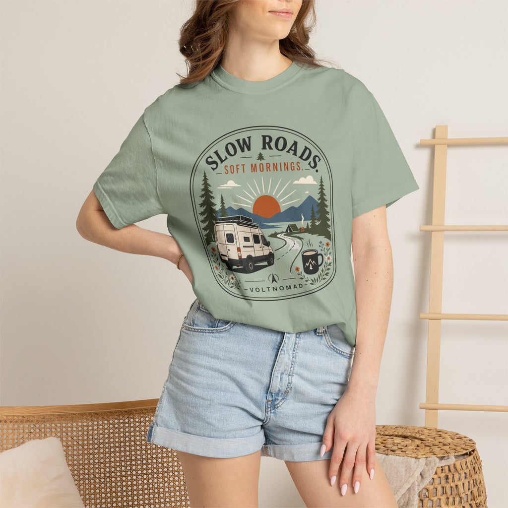 Slow Roads Soft Mornings - T-Shirt