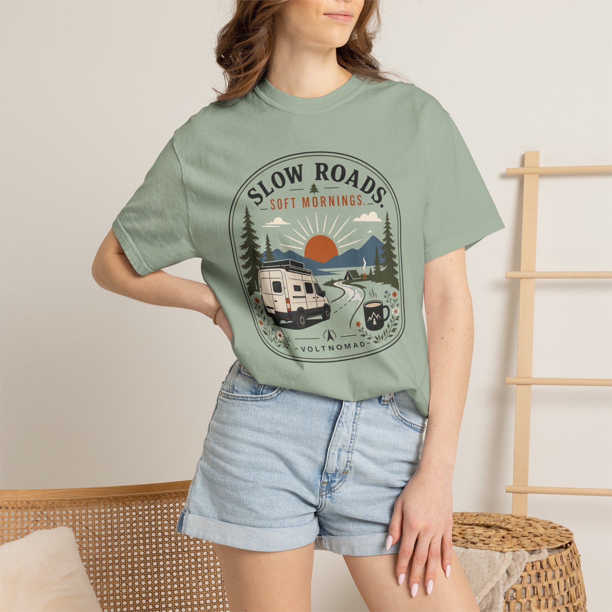 Slow Roads Soft Mornings - T-Shirt