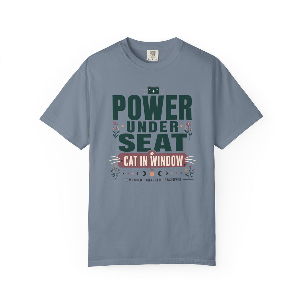 Power Under Seat Cat In Window - T-Shirt